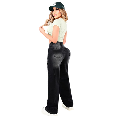 WIDE LEG GRIS ROTOS